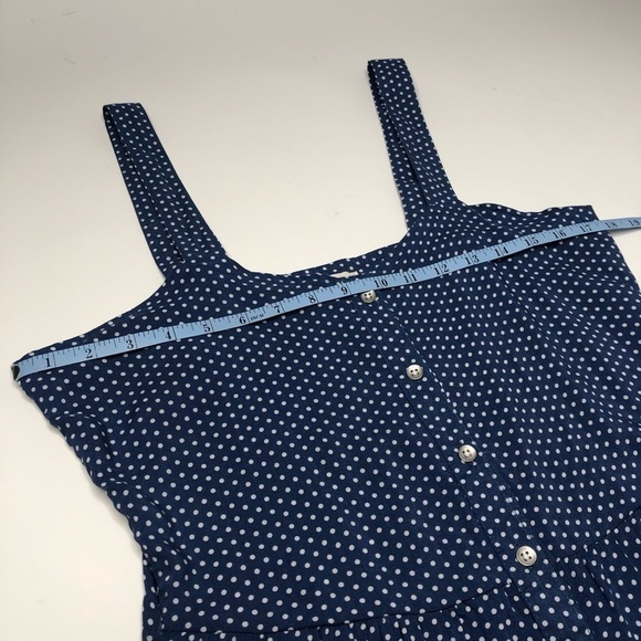 Wild Blue X Sadie Robertson Blue White Polka Dot Button Front Tank Summery Dress - Picture 12 of 14